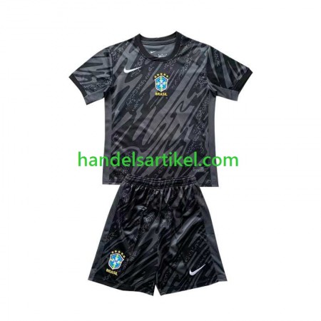 Brasilien Copa America Torwart Kinder Auswärts Trikotsatz 2024 Kurzarm